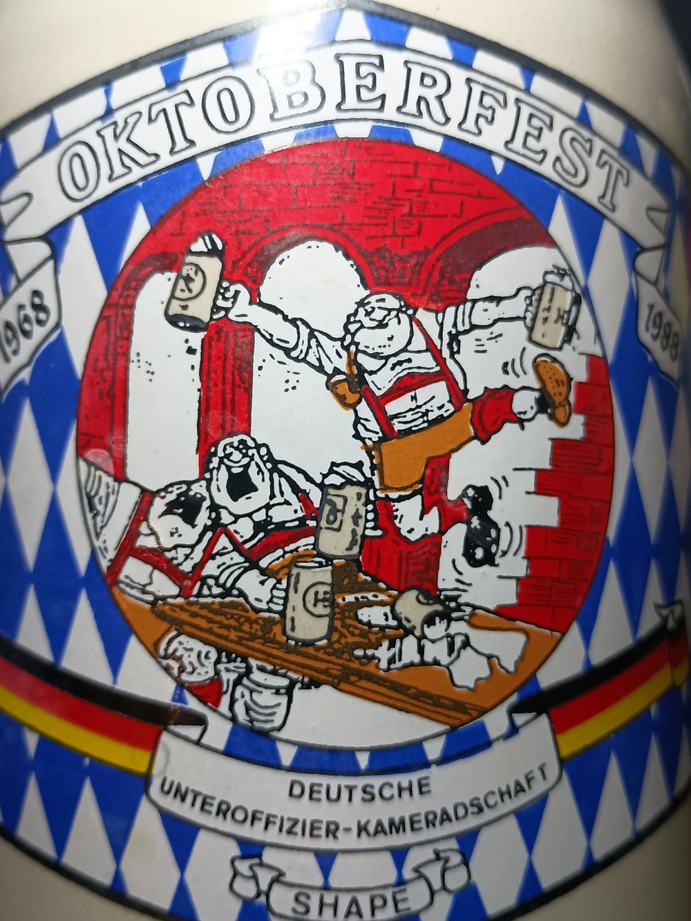 Vintage Collectible Oktoberfest Beer Stein Mug Shape Belgium 1988 *